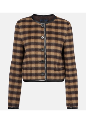 Proenza Schouler Checked leather-trimmed wool-blend jacket