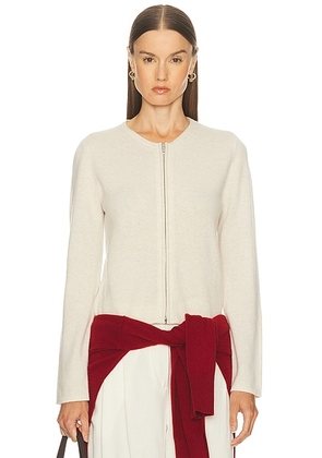 LESET Jesse Zip Cardigan in Alabaster - Ivory. Size L (also in M).