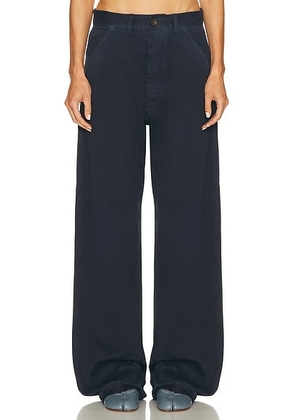 Maison Margiela Wide Leg Pant in Stone Wash Blue - Navy. Size 24 (also in 25, 26).