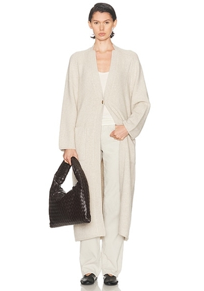 Loulou de Saison Smet Cardigan in Stone Melange - Beige. Size L (also in S, M).