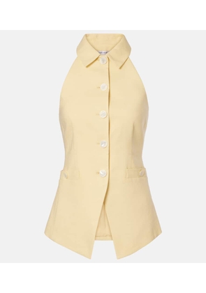 Veronica Beard Orlinda halterneck linen-blend vest