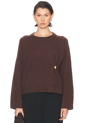 Loulou de Saison Billl Draped Sweater in Brown - Brown. Size L (also in M).