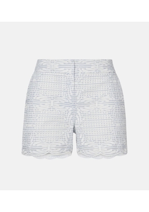 Veronica Beard Allen high-rise cotton shorts