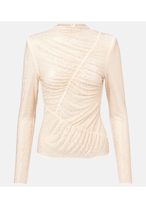 Self-Portrait Gathered rhinestone top