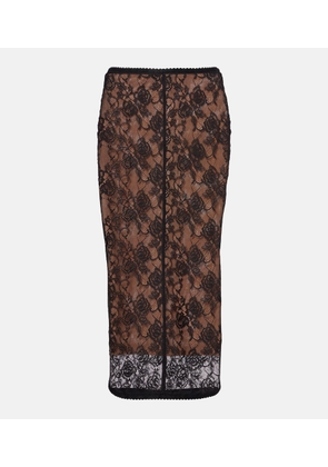 Self-Portrait Sheer lace midi skirt