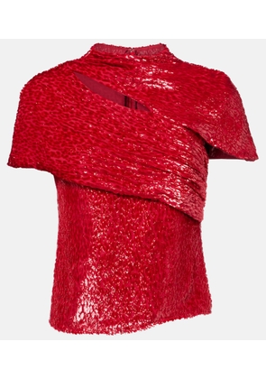 Self-Portrait Fil coupe cutout top