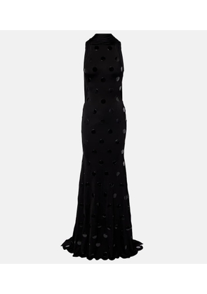 David Koma Embellished scarf-detail jersey gown