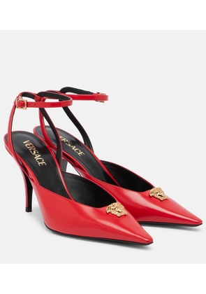Versace La Medusa 85 leather slingback pumps