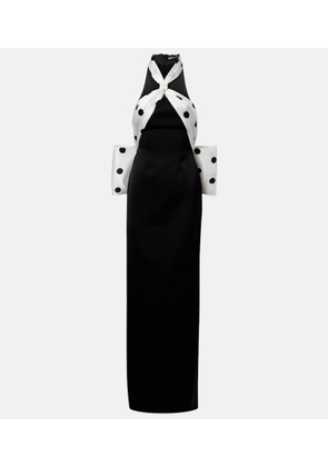 David Koma Polka-dot halterneck gown