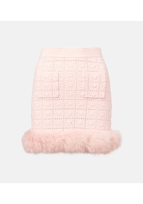 Self-Portrait Open-knit miniskirt