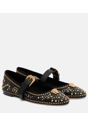 Versace La Medusa leather Mary Jane flats