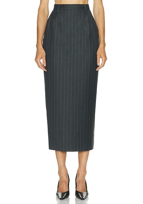 Mimchik Rosie Skirt in Gray Pinstripe - Grey. Size 4 (also in 6).