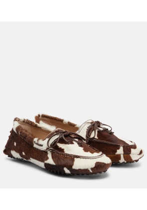 Le Monde Beryl Printed calf hair driving shoes
