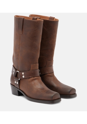 Paris Texas Roxy distressed leather biker boots