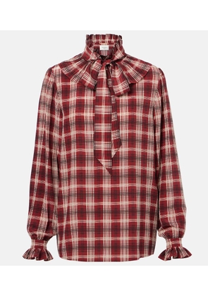 Saint Laurent Checked silk blouse