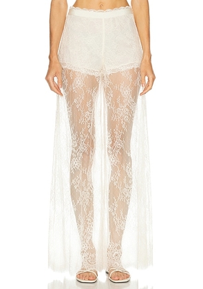 LoveShackFancy Sigrid Pant in Ivory - Ivory. Size 10 (also in 0, 2, 4, 6).