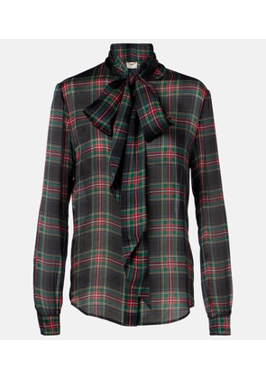 Saint Laurent Plaid silk blouse