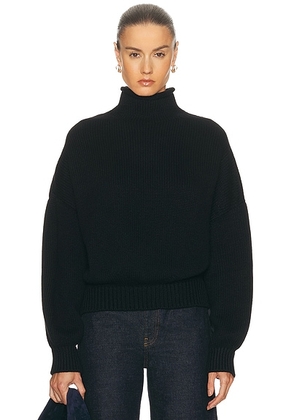 KHAITE Juniper Cashmere Sweater in Black - Black. Size L (also in ).