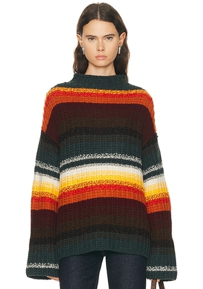 KHAITE Yanis Sweater in Multicolor Stripe - Green,Orange. Size M (also in ).