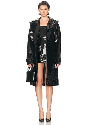 LaQuan Smith Trench Coat in Black - Black. Size M (also in XS, S).