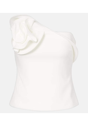 Roland Mouret Floral-applique strapless crepe top