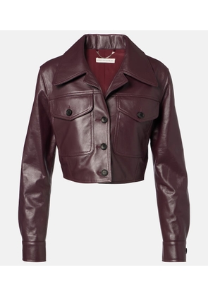 Emilia Wickstead Nics cropped leather jacket