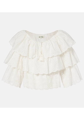 Rixo Broderie anglaise tiered cotton top