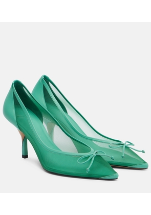 Jacquemus Tourni 80 leather-trimmed mesh pumps