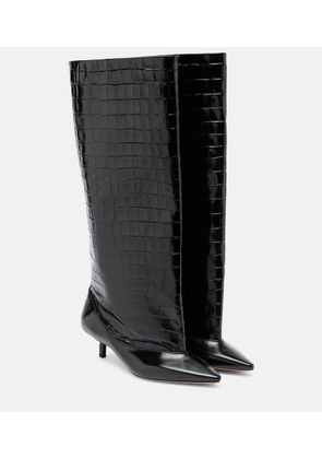 Jacquemus Tourni croc-effect leather knee-high boots