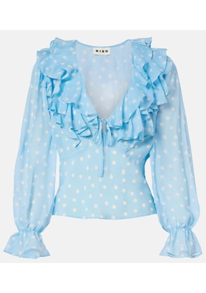 Rixo Lasca polka-dot silk top