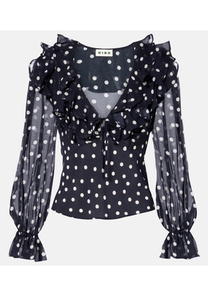 Rixo Lasca polka-dot silk top