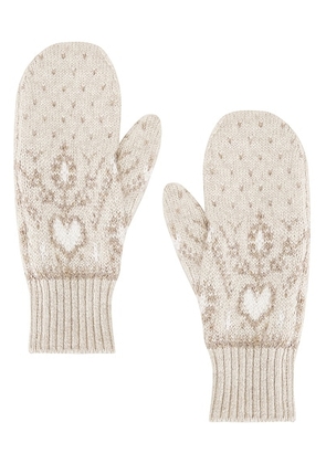 KHAITE Christel Mitten in Ecru Multi - Ivory. Size all.