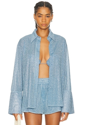 Oseree Glazed Lumiere Sleeve Shirt in Crystal - Baby Blue. Size M/L (also in ).
