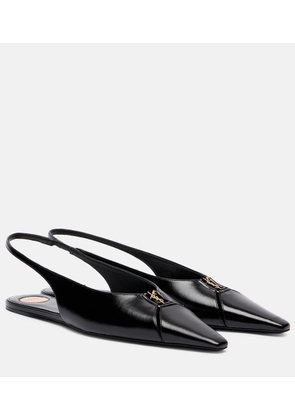 Saint Laurent Babylone leather slingback flats