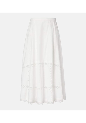Ulla Johnson Lucia embroidered cotton midi skirt