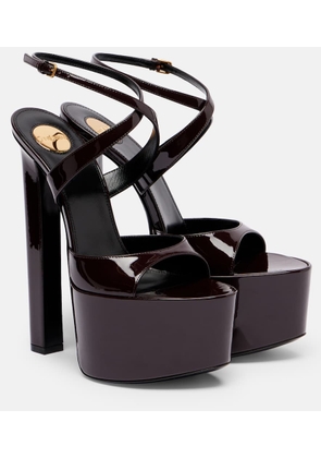 Saint Laurent Rossy 160 patent leather platform sandals