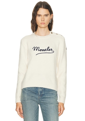 Moncler Crewneck Sweater in Natural - Cream. Size M (also in XS, S).