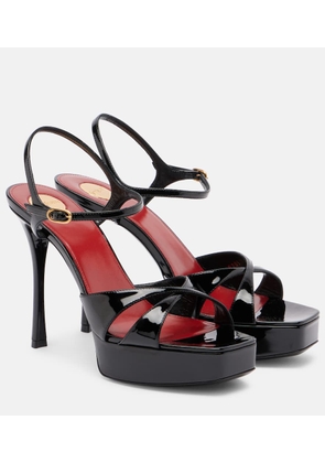 Saint Laurent Debbie 85 patent leather platform sandals