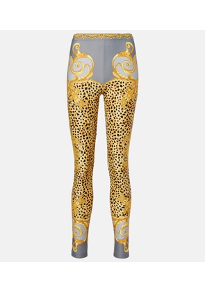 Versace Printed jersey leggings