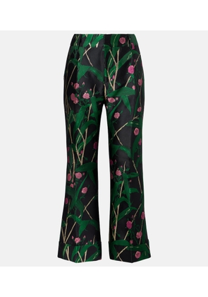 La DoubleJ Hendrix high-rise jacquard flared pants