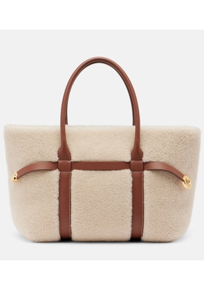 Loro Piana Ghiera Small shearling-trimmed tote bag