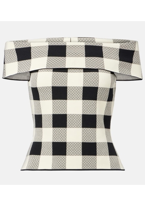 Posse Pippa checked off-shoulder top