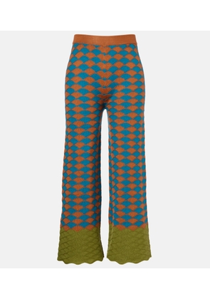 La DoubleJ Intarsia knitted straight wool pants