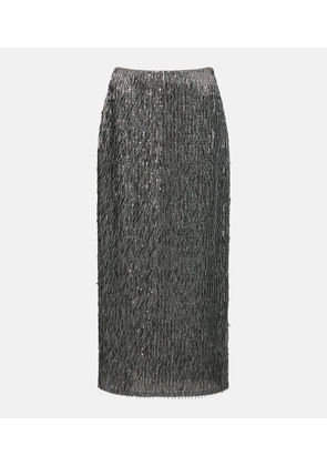 Erdem Sequined high-rise pencil skirt