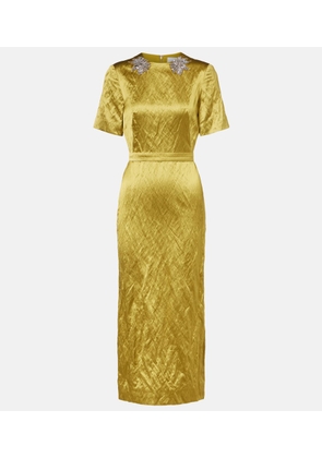 Erdem Embellished satin midi dress