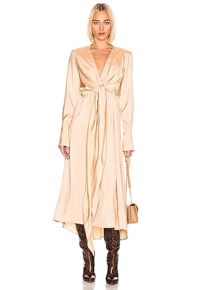 Petar Petrov Dedra Front Bow Dress in Powder - Neutral. Size 42 (also in ).