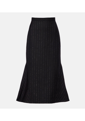 Erdem Pinstripe wool midi skirt