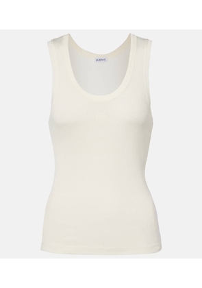 Loewe Anagram ribbed-knit silk tank top