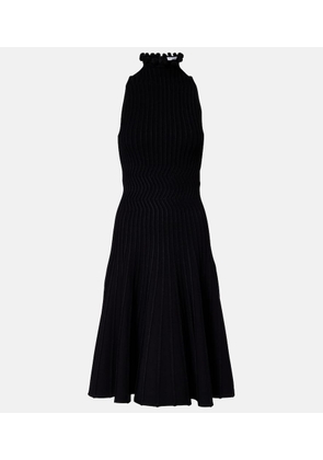 Alaia Ribbed-knit turtleneck midi dress