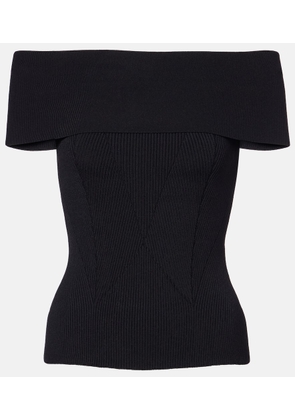 Givenchy Ribbed-knit off-shoulder top